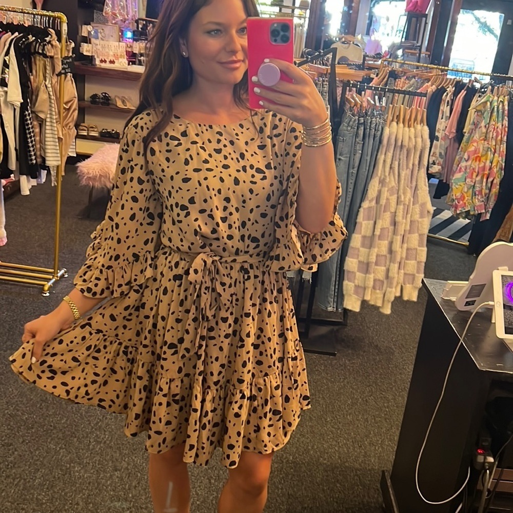 Spotted Ruffle Dress - Picture 1 of 3